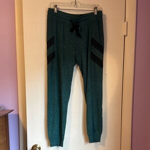 Teal Jogger Pants with Black Accents